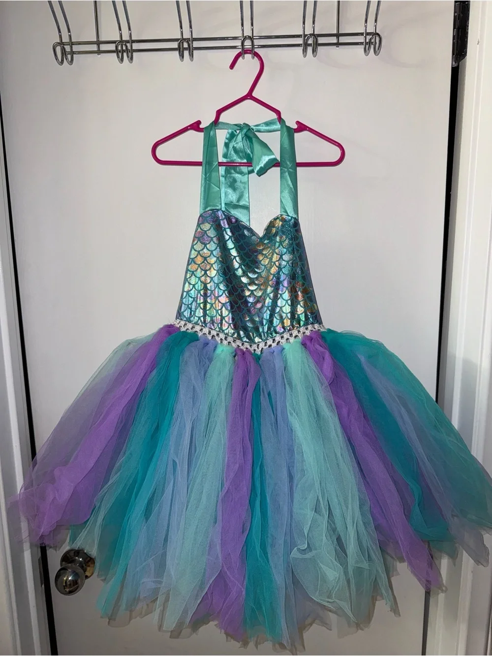 Mermaid Tutu Dress Costume in Teal, Purple & Aqua